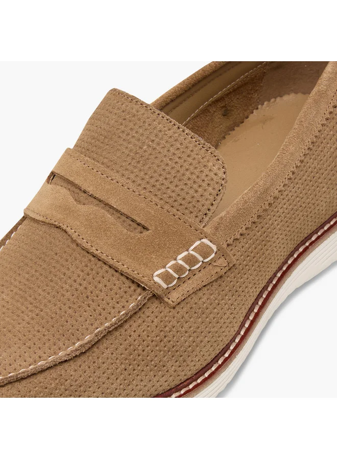 DUCHINI Men's Textured Slip-On Loafers