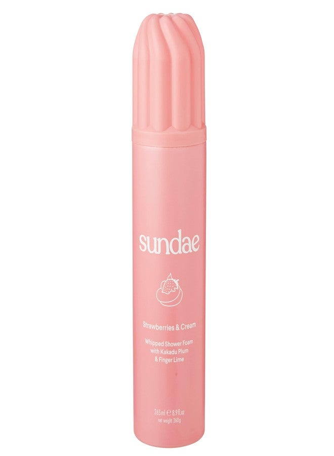 sundae Whipped Shower Foam Strawberries & Cream Foaming Body Wash 8.9 fl oz, 265ml with Kakadu Plum & Finger Lime - Image 1