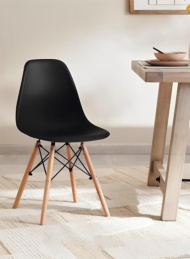 Taimi 3-Piece Dining Set Compact Mid-Century Modern Table And 2 Chair Set for Home Black - Image 2