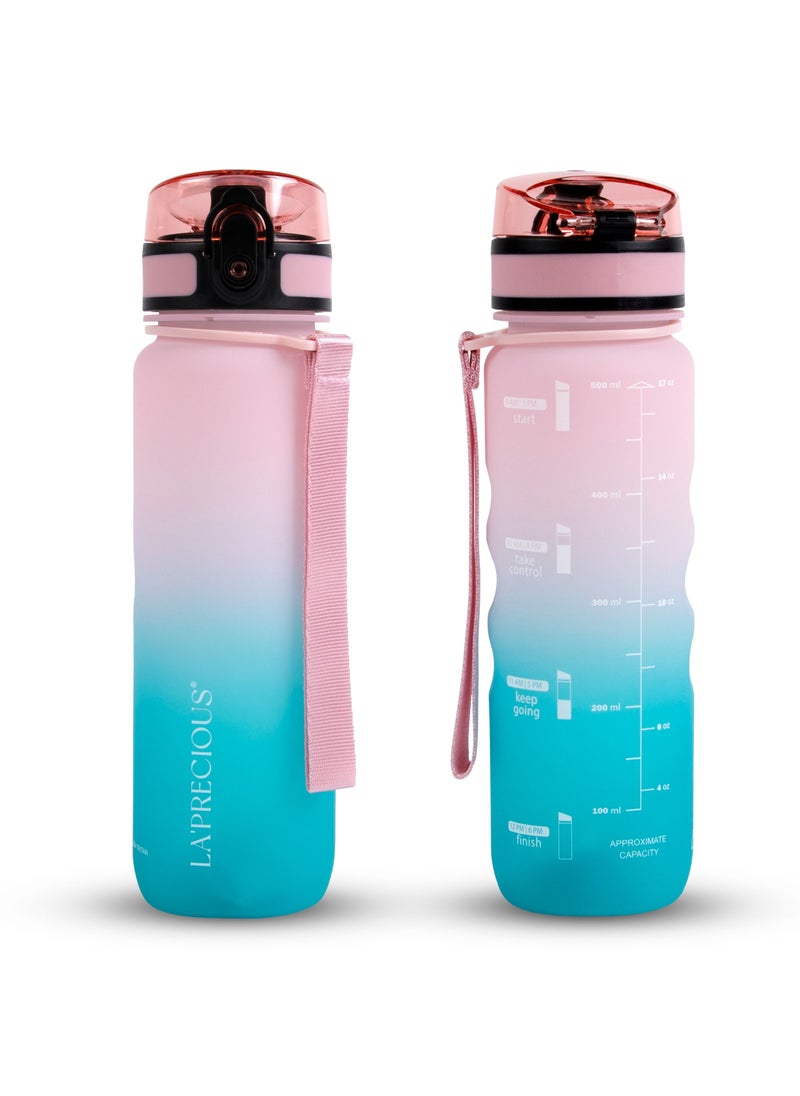 500ml Water Bottle for Adults and Kids - USA Tritan Material Non-Toxic BPA Free - Fast Flow - Flip Top Leak Proof Lid and One Click Open
