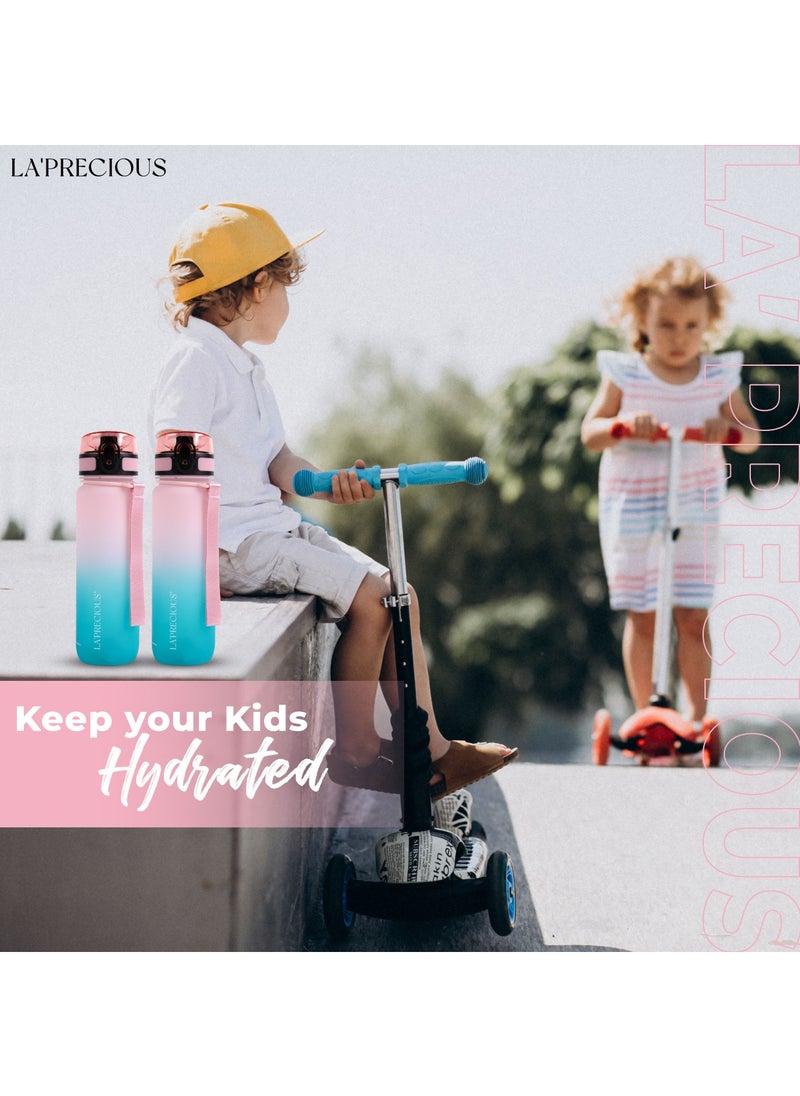 500ml Water Bottle for Adults and Kids - USA Tritan Material Non-Toxic BPA Free - Fast Flow - Flip Top Leak Proof Lid and One Click Open