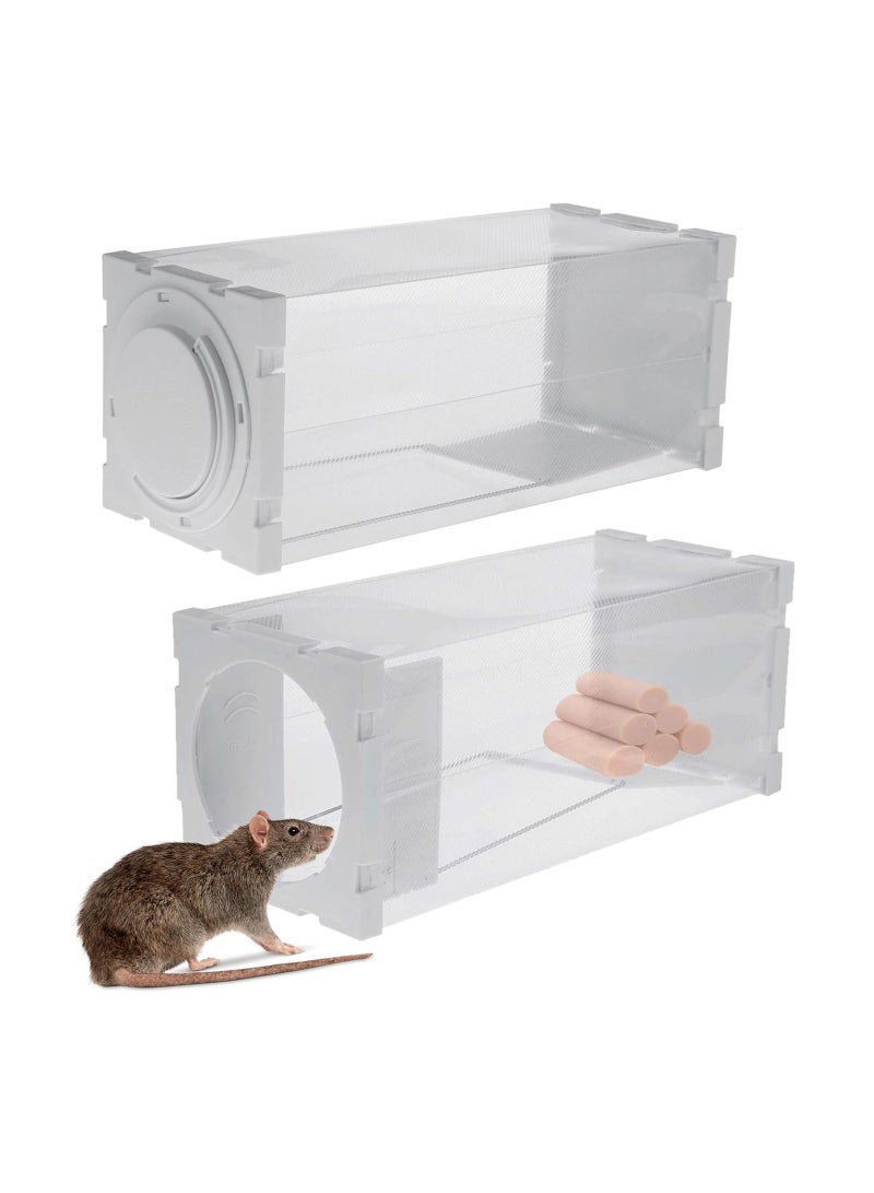 KASTWAVE فخ إنساني للفئران، فخ للفئران والقوارض للداخل والخارج، بديل سم الفئران القابل للاستخدام المتكرر والقابل للطي، سهل الإعداد ومتين للاصطاد، آمن للأطفال والحيوانات الأليفة والبشر، 2 قطعة - Image 1