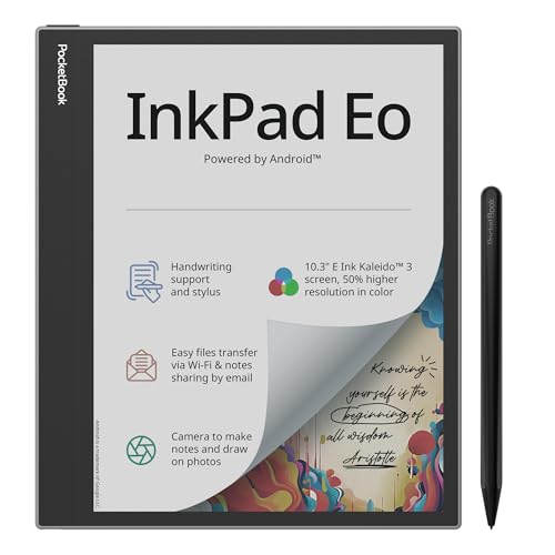 PocketBook بوكيت بوك إنك باد إيو | شاشة ملونة 10.3 بوصة E Ink Kaleido 3 | الكتابة اليدوية والقلم | مشاركة الملاحظات بسهولة | أندرويد 11 | كاميرا للملاحظات على الصور | بلوتوث ومكبر صوت مدمج | كتب صوتية | SMARTlight - Image 1
