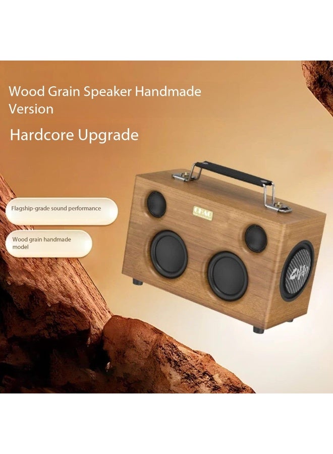 CHAO Music Retro Wooden Bluetooth Speaker – Handmade Wood Grain, 360° Surround Sound, HiFi Subwoofer, Long Battery Life, Portable Wireless Speaker - Image 3