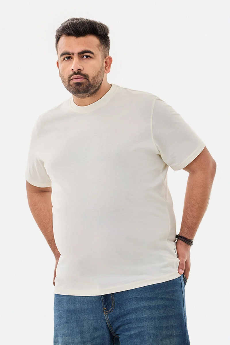 سنيتش تيشيرت قطن % مقاس كبير بقصة عادية