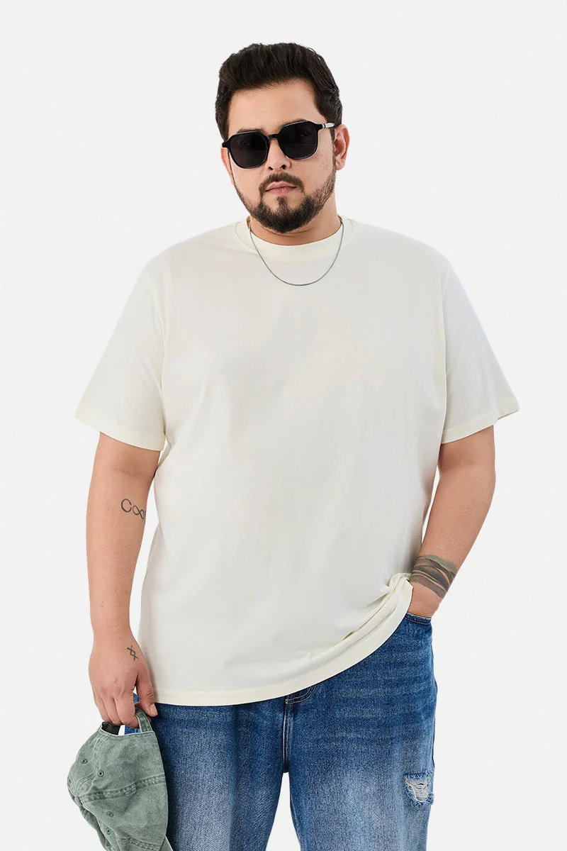 سنيتش تيشيرت قطن % مقاس كبير بقصة عادية