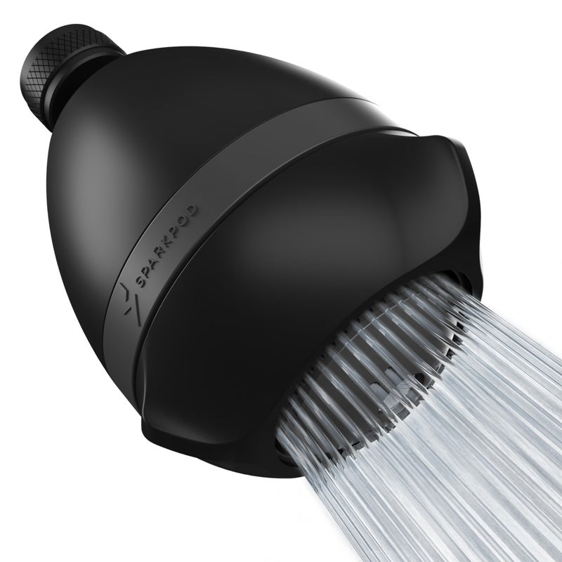 SparkPod 3-Inch Extreme High Pressure Shower Heads - Pressure Boosting with Rain, Massage & Pulsating Mode, Powerful Water-Saving Showerhead - 2.5 GPM Fixed Shower Head (Midnight Black Matte) - Image 1
