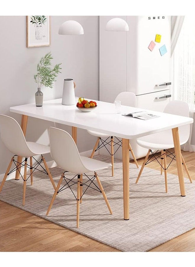 Golden Dining Table Set,5 Piece Kitchen Table and Chair Set,Modern Leisure Coffee Table Wooden Square Table with 4 Chairs for Living Room Office Meeting Room Kitchen and Cafeterias(120cm)  - Image 1