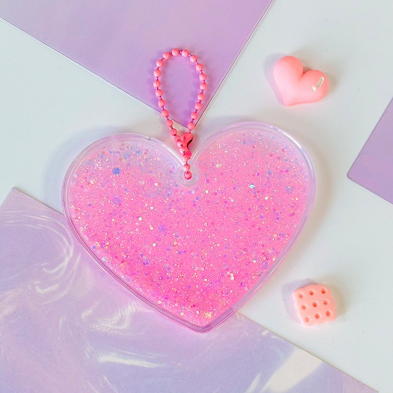 Large Quicksand Guka Brick Acrylic Keychain Pink [love] with bead chain 