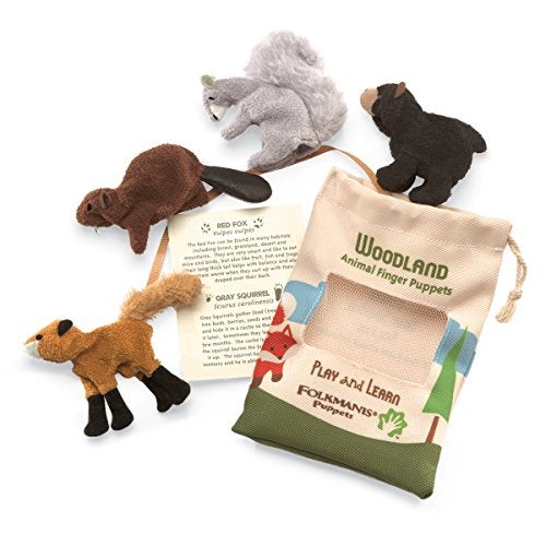 Folkmanis Woodland Animal Finger Puppet Set, Multicolor, 8" (2769) - Image 5