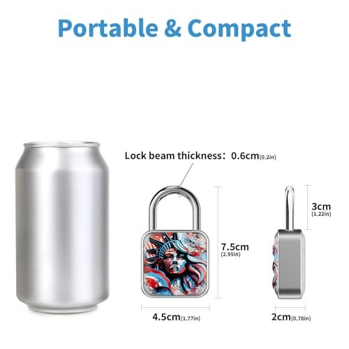 SURPN Combination Lock, Combination Lock for Locker, Locker Lock & Gym Locker Lock - High Security, Easy to Use for Gym, School, Travel, Outdoor (Patriotic Liberty) - Image 5