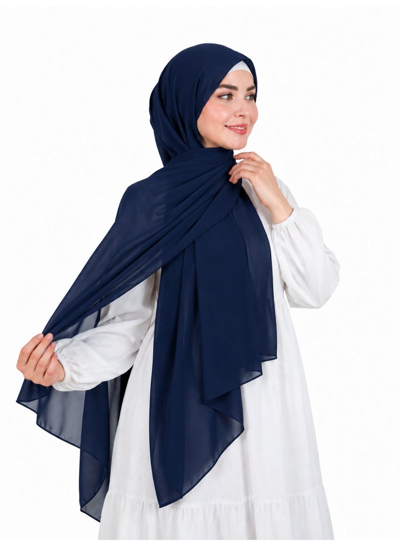 Premium Soft Royal Chiffon Hijab - Elegant Drape & Full Coverage - Multi Colors - Image 1