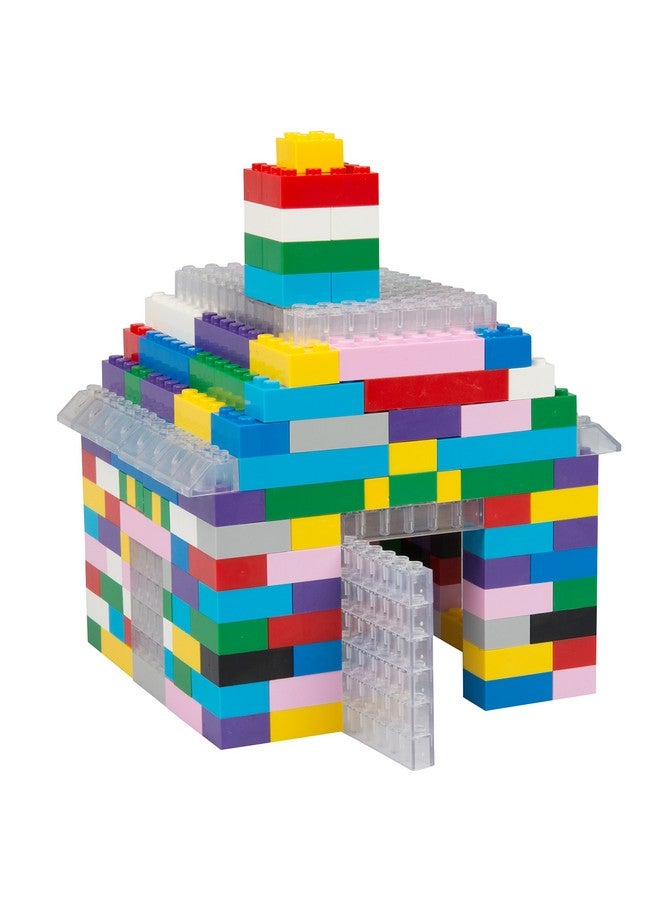 أس سي أس دايركت مكعبات بناء SCS Direct - مجموعة من 1000 قطعة بلون شفاف فريد مع 54 قطعة سقف - متوافقة وملائمة تمامًا مع جميع العلامات التجارية الرئيسية - رائعة لطاولات الأنشطة والمشاريع المدرسية وهدايا عيد الميلاد - Image 4