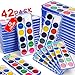 FUMILE 42 Pack Watercolor Paint Set for Kids 12 Colors Watercolors Paints with Paint Brush Kids Watercolor Paint Set for Party Favor ClassroomEaster Basket Stuffers - Image 3