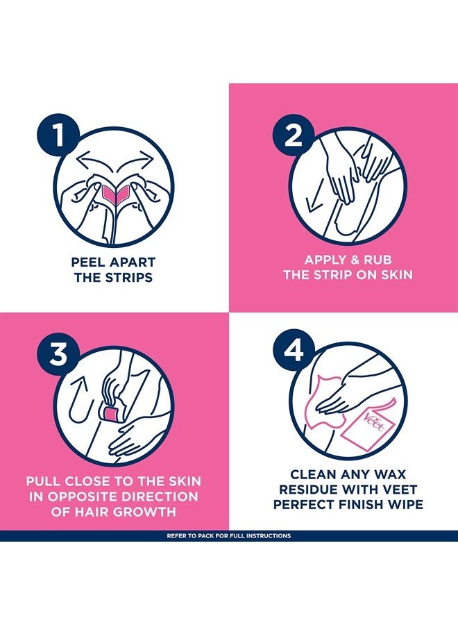 Veet Leg and Body Hair Remover Cold Wax Strips, 40 Count (Packaging May vary) - Image 3