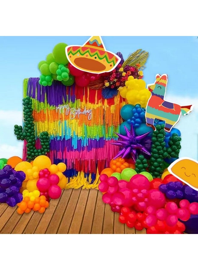MOMOSHERO MOMOSHERO 152Pcs Fiesta Mexican Balloons Arch Garland Kit, with Taco Llama Sombrero Foil Balloons for Cinco De Mayo Carnival Birthday Party Mexican Theme Taco Twosday Party Decorations - Image 1