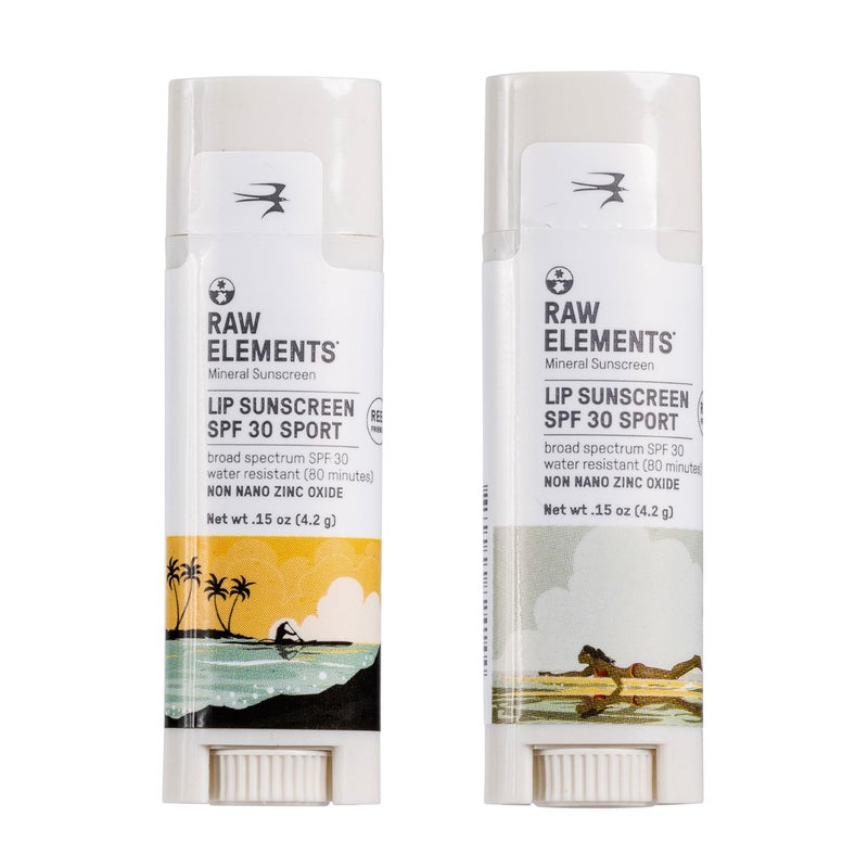 Raw Elements Mike Field Lip Sunscreen - SPF 30, UVA-UVB Protection, Reef-Safe, Non-Nano Zinc, Water Resistant, 0.15 oz (2 Pack) - Image 1