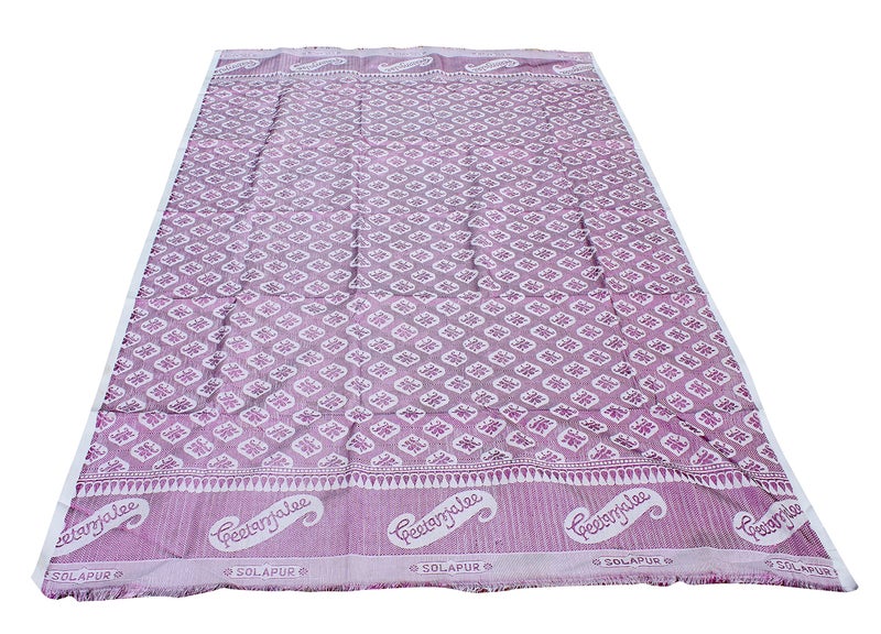 Mandhania Solapur Chaddar Single Blanket Cotton,Rayon & Viscose Pack of 1 - Purple - Image 2