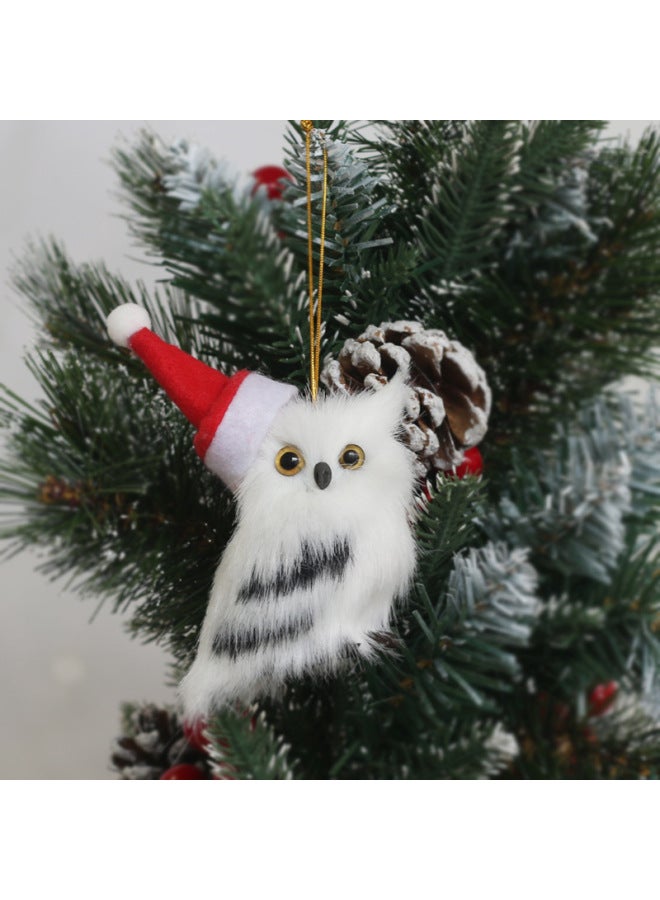 Mini Simulation Owl Harry Potter Plush Toy Gift Tree Pendant Partition Decoration-Color:Owl With Hanging Rope With Hat-Dimensions:7.5cm High And 5.5cm Wide  - Image 1