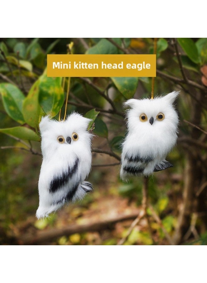 Mini Simulation Owl Harry Potter Plush Toy Gift Tree Pendant Partition Decoration-Color:Owl With Hanging Rope With Hat-Dimensions:7.5cm High And 5.5cm Wide  - Image 2