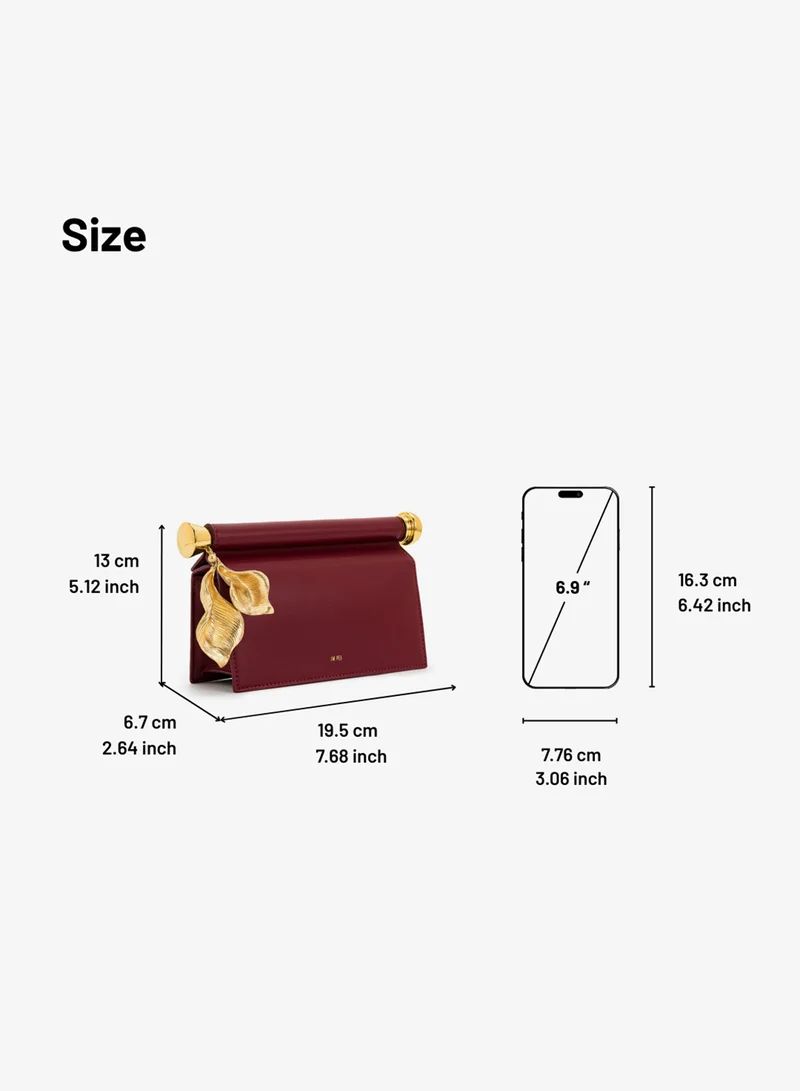 Jw Pei Claret Holly Metal Pendant Embellished Clutch for Women | Best Price UAE