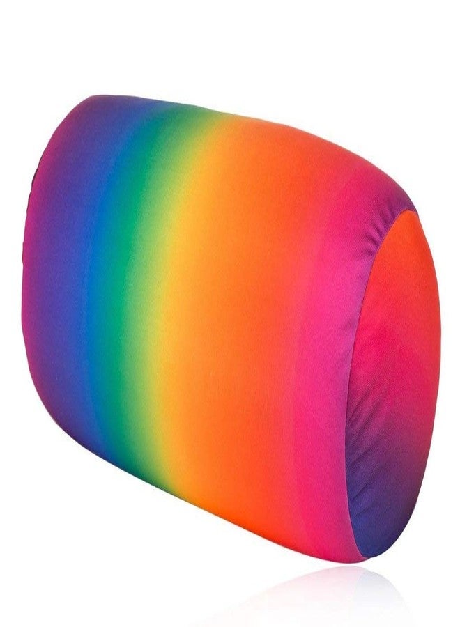 Focustree Squish Microbead Pillow Neck Lumbar Body Sopport Microbead Bolster 7 * 12Inches Travel Pillows for Chair Sleeping Car Seat Emotional Colorful Dormroom Accessory (Rainbow) - Image 1