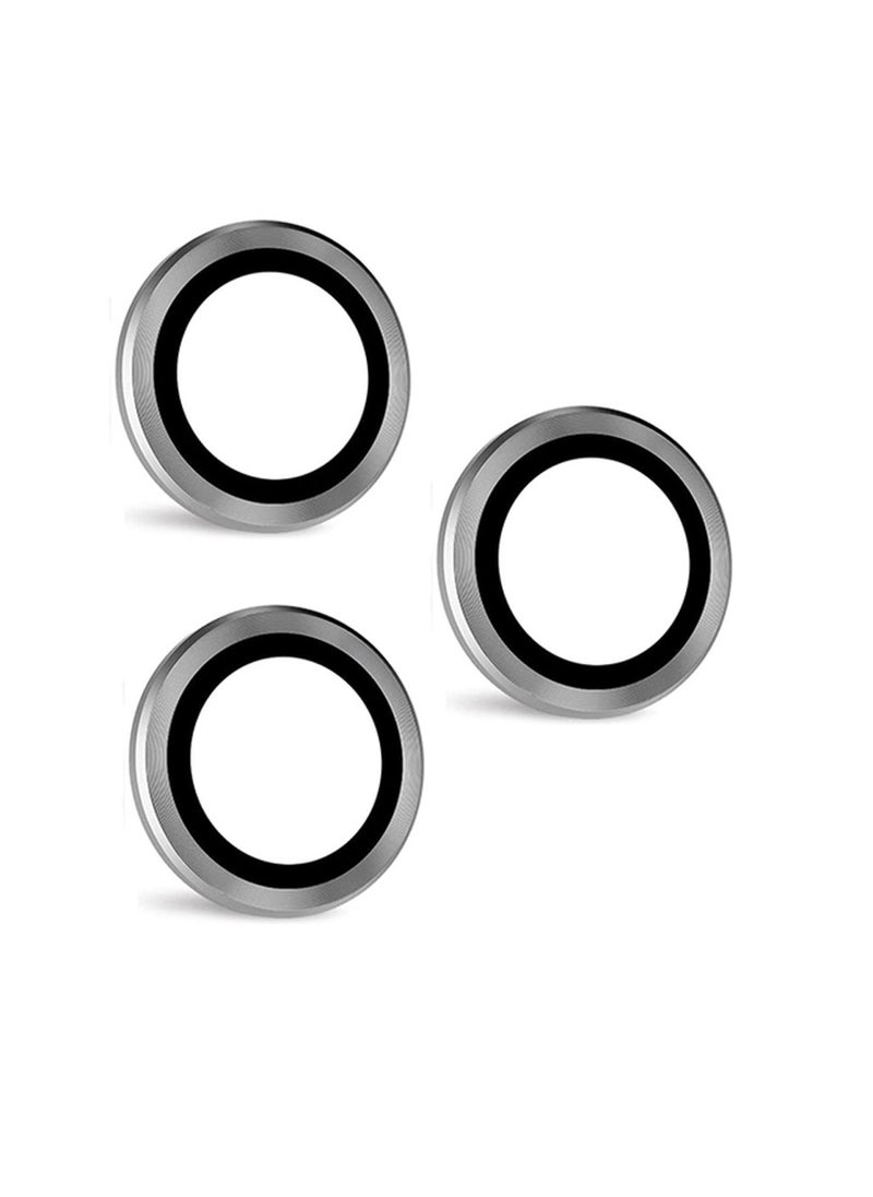 MOCOM Camera lens Protector Ring for iPhone 15 Pro Max / 15 Pro - Silver 
