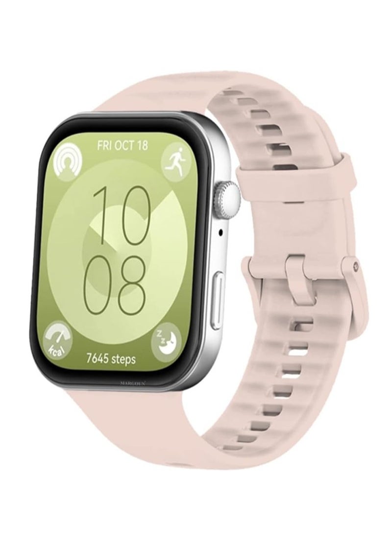 Watch Fit 3 Silicone Bracelet, Breathable Soft Sport Replacement Band for Women/Men, Adjustable Waterproof Strap for Smartwatch Fit3