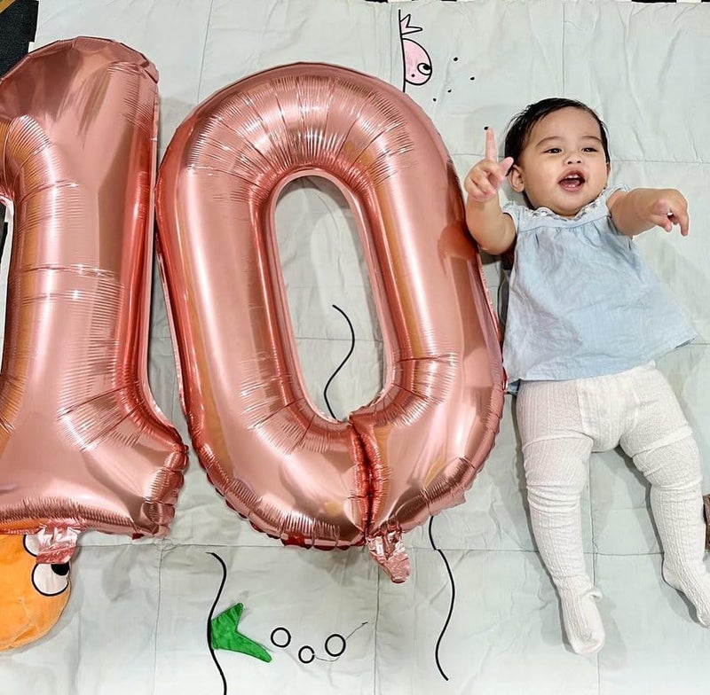 IWERP Rose Gold Number Balloon 40 Inch, 0 Number Balloons, 10 20 30 40 50 Numbers Balloon Birthday Decorations, Party Supplies for Women Men - Image 2