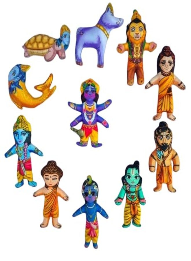 Vrindavanstore.in Vishnu Avatar Soft Toy Set - 11 Narayan Avatars Plush Dolls for Kids, Home Decor, Pooja Room - Hindu God Soft Toys for Babies & Children - Image 1