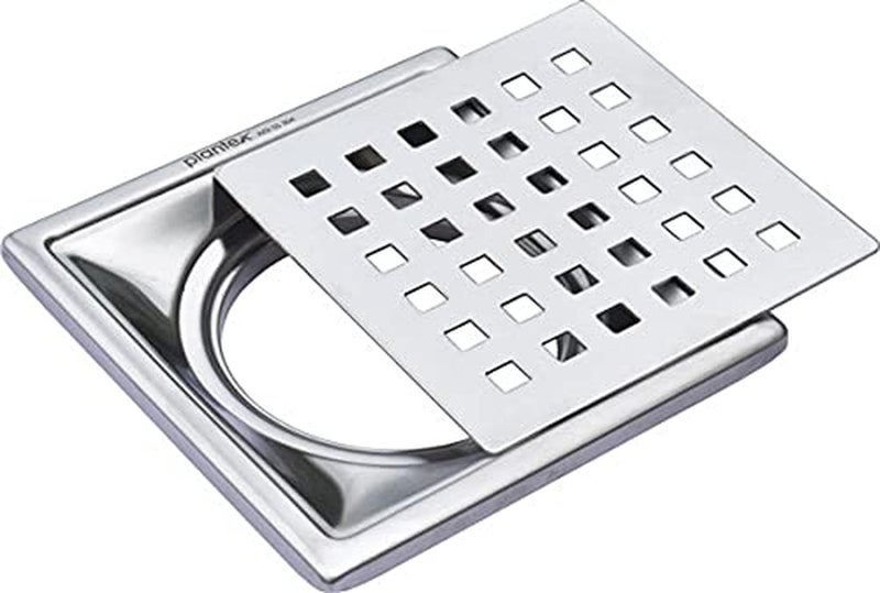 Plantex 304 Grade Stainless Steel Bathroom Floor Drain/Non- Porous Surface Floor Drain/Bathroom Water Drainer/Floor Trap for Bathroom and Kitchen - (6x6 inches) - Image 1