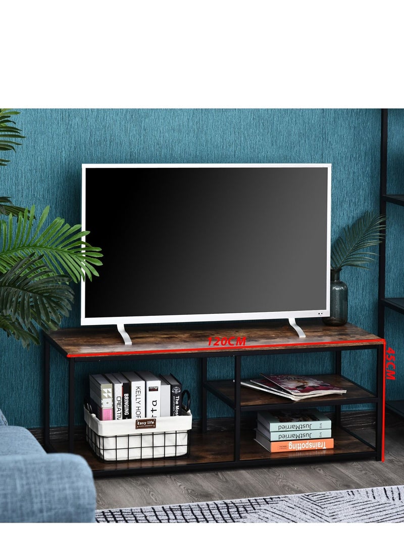 Home Gallery Industrial Style TV Stand Cabinet Rustic Brown 45X120X40  - Image 2