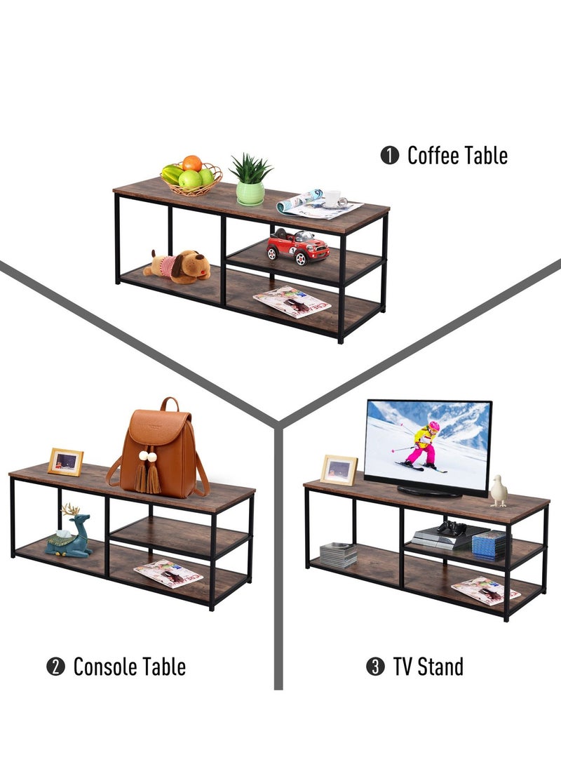 Home Gallery Industrial Style TV Stand Cabinet Rustic Brown 45X120X40  - Image 3