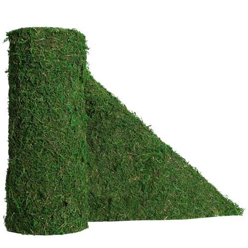 USMOLA Moss Roll, Dried Moss for Crafts, Moss Table Runner for Fairy Gardens, Wedding Woodland Decor, Preserved Moss Mat for Table Decoration (12" W x 60" L) - Image 1