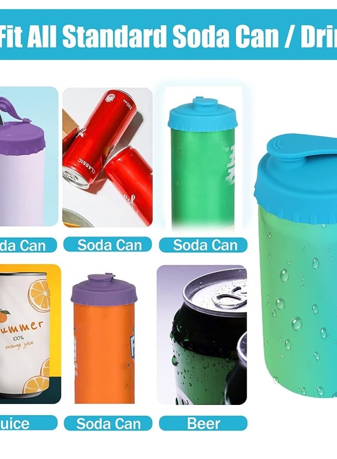 6 Reusable Silicone Can Lids for Soda and Beer, Spill-Proof Covers to Keep Drinks Fizzy, Food Grade and Versatile for All Standard Cans - Image 2