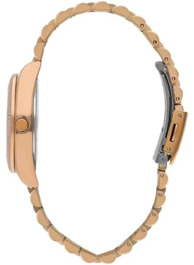 Lee Cooper Lee Cooper Women's 2035 Movement Watch, Analog Display and Metal Strap - LC07824.420, Rose Gold