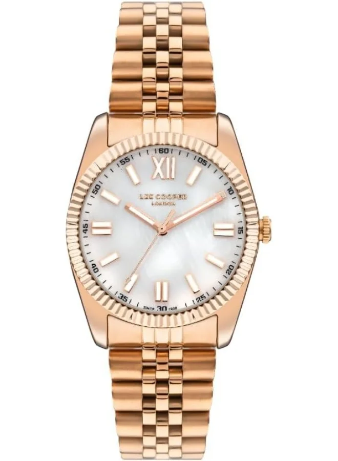 Lee Cooper Lee Cooper Women's 2035 Movement Watch, Analog Display and Metal Strap - LC07824.420, Rose Gold
