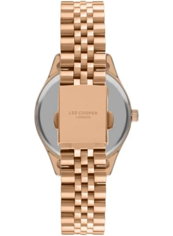Lee Cooper Lee Cooper Women's 2035 Movement Watch, Analog Display and Metal Strap - LC07824.420, Rose Gold