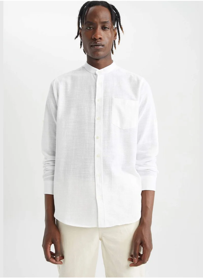 DeFacto Judge Collar Long Sleeve Shirt