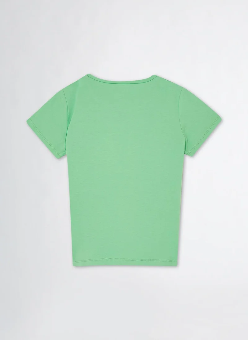 Liu Jo T-Shirt with Logo and Gemstones