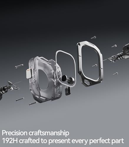 Aulumu A01 Titanium Case with Apple Watch Ultra Band 49MM | Luxury Design | Only for Apple Watch Band Ultra 1/2/3 49mm | Titanium Case with Black Straps - Image 5