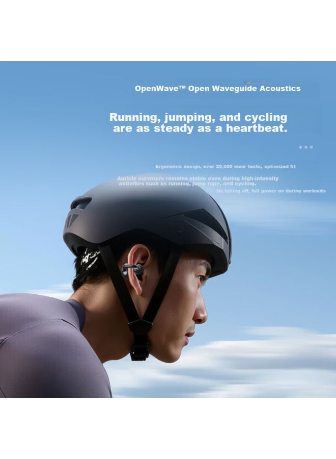 Yeahbox Popolite Bluetooth Ear Clip Bone Conduction Wireless Ai Active Noise Cancelling Long Battery Life Sports Call Headphones Birthday Gift Infinite Black - Image 2