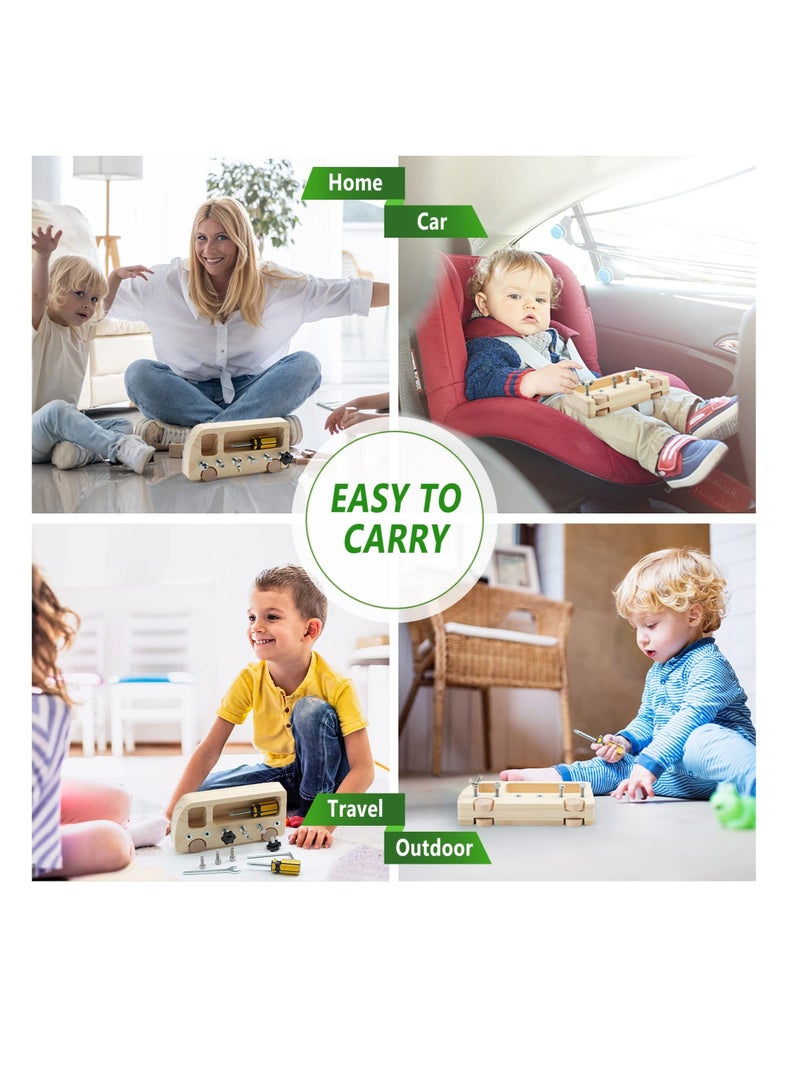 Wooden Screwdriver Board  Montessori Toys, Learning Sensory Bin Toys Preschool Toys, Suitable for Toddler Preschool Toddler Busy Board Educational Toys - Image 3