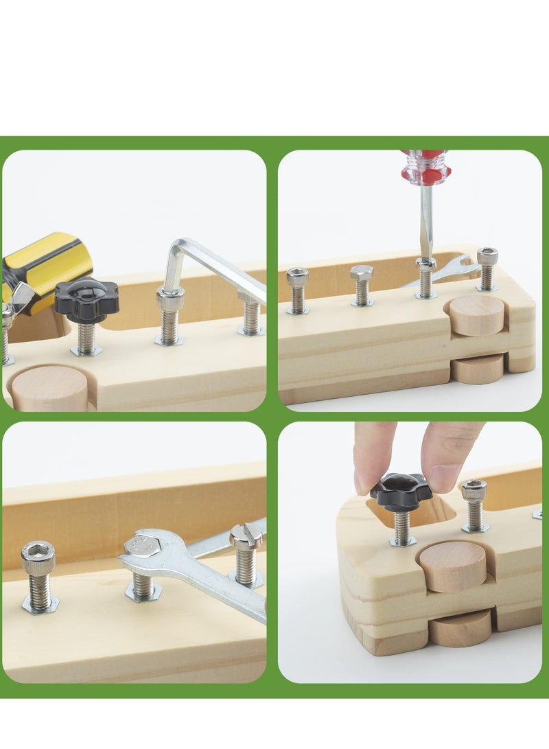 Wooden Screwdriver Board  Montessori Toys, Learning Sensory Bin Toys Preschool Toys, Suitable for Toddler Preschool Toddler Busy Board Educational Toys - Image 1