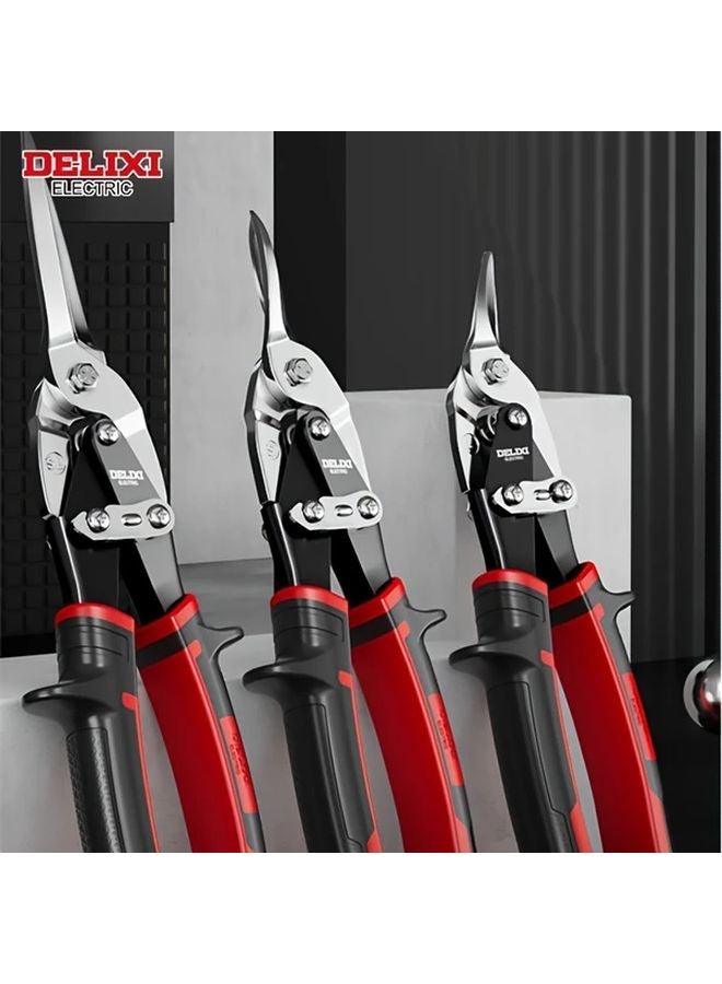 Delixi 10 Inch Straight Head Aviation Snips Metal Handled With Safety Lock System - Image 2