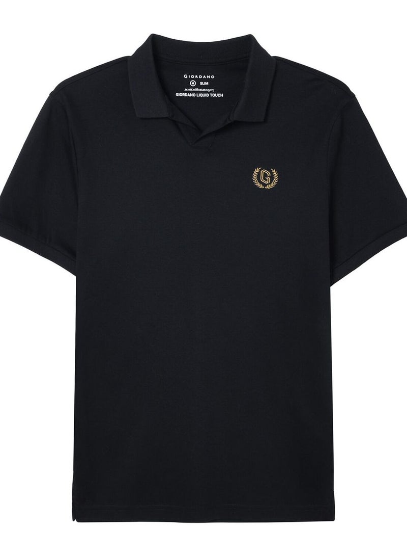 GIORDANO Men's Slim Fit Interlock Polo with Embroidery - Liquid Touch - Image 1