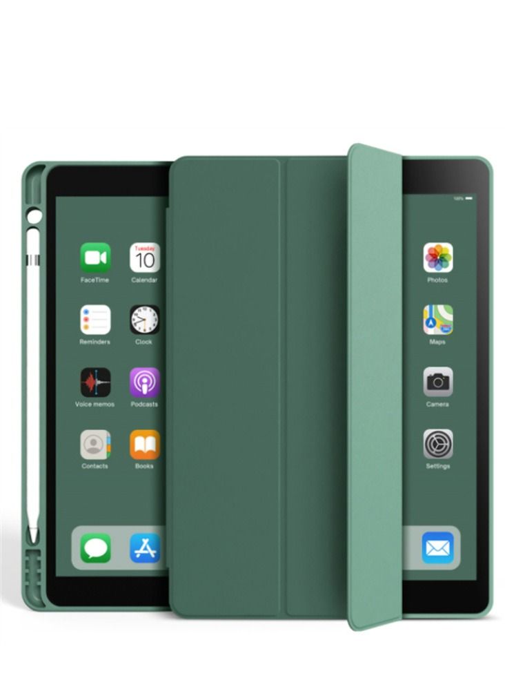 Loquat Dark night green iPad case with pen slot