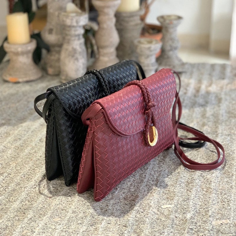 Carefully Selected Liberta Hand-Woven Envelope Bag, Clutch Bag, Large-Capacity Shoulder Crossbody Bag, Evening Flap Bag - Image 3