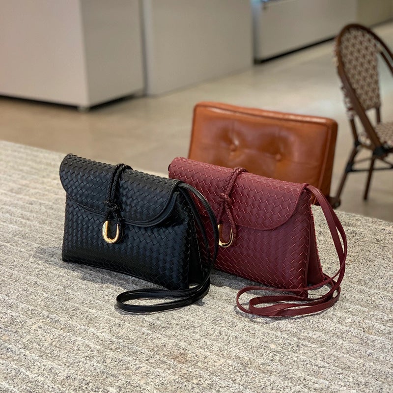 Carefully Selected Liberta Hand-Woven Envelope Bag, Clutch Bag, Large-Capacity Shoulder Crossbody Bag, Evening Flap Bag - Image 2