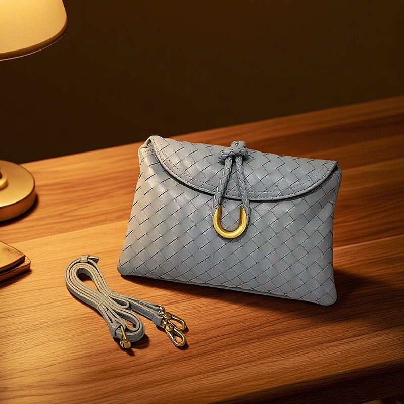 Carefully Selected Liberta Hand-Woven Envelope Bag, Clutch Bag, Large-Capacity Shoulder Crossbody Bag, Evening Flap Bag - Image 1